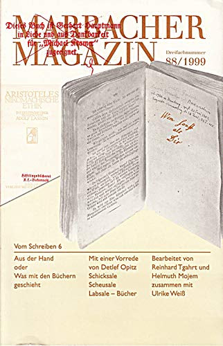 Marbacher Magazin Heft 88/1999 Aus der Hand oder Was mit den Büchern geschieht
