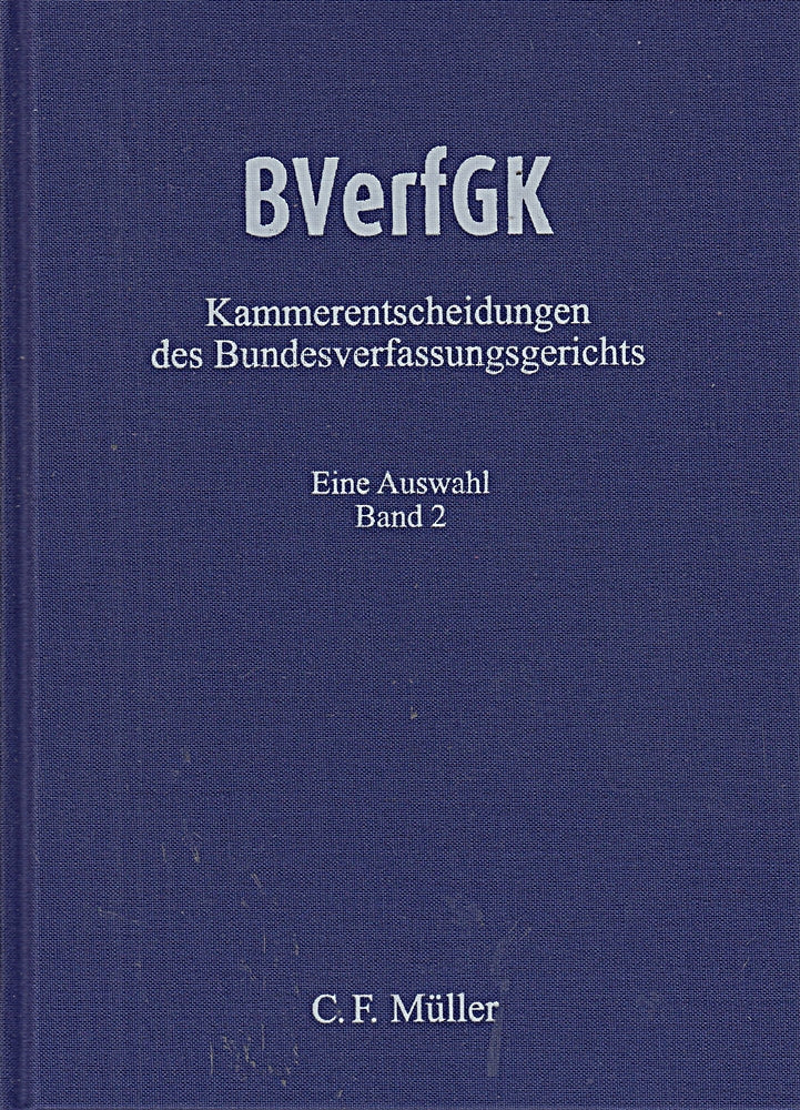 Subskr.-Pr. BVerfGK 2: Kammerentscheidungen des Bundesverfassungsgerichts - Eine Auswahl