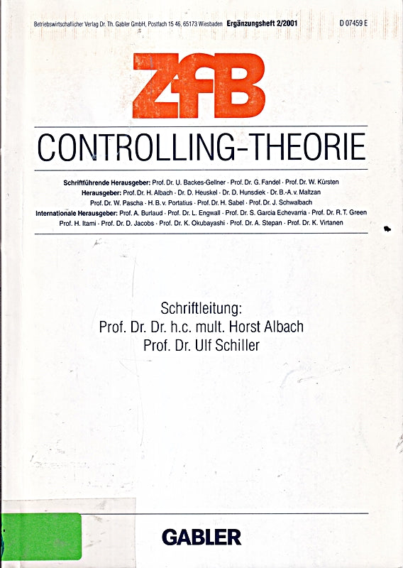 Controlling-Theorie (ZfB Special Issue 2 Band 2)