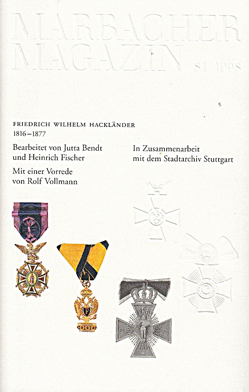 Marbacher Magazin 81/1998 Friedrich Wilhelm Hackländer 1816-1877