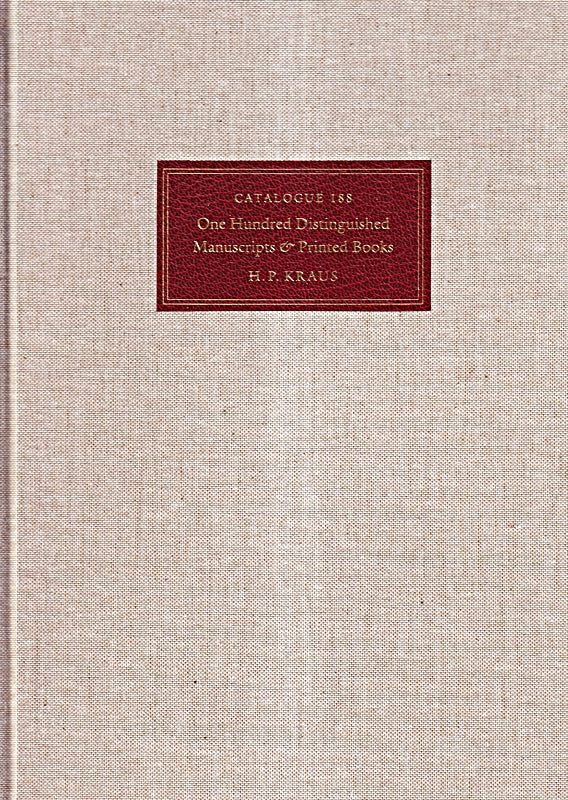 One Hundred Distinguished manuscripts and Printed Books. Catalogue 188.
