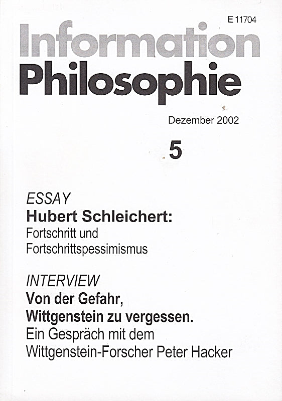 Information Philosophie 4. Oktober 2002.