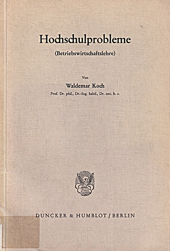 Hochschulprobleme (Betriebswirtschaftslehre)
