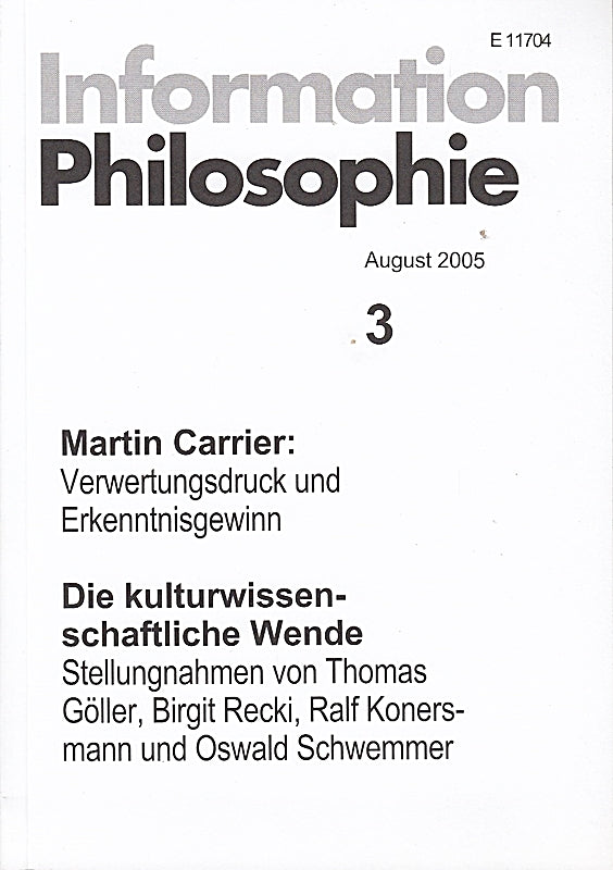 Information Philosophie 3. August 2005.