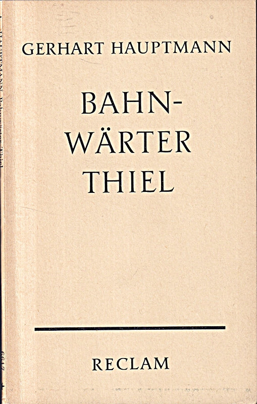 Bahn-Wärter Thiel Novellische Studie