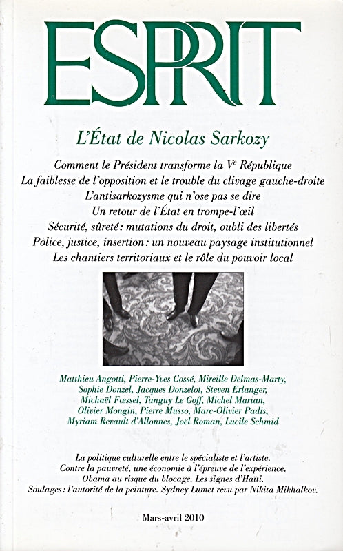 ESPRIT MARS AVRIL 2010 N° 363 DOSSIER L'ETAT DE NICOLAS SARKOZY