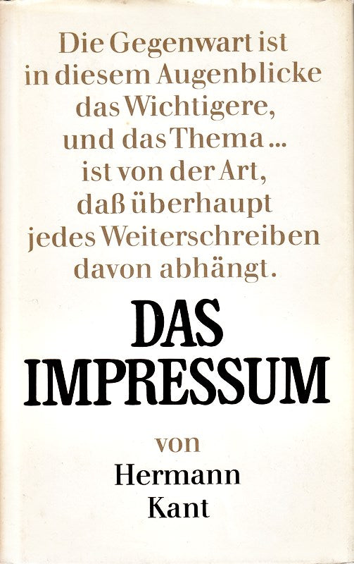 Hermann Kant: Das Impressum