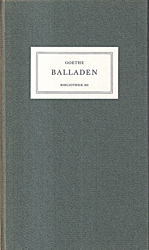 Goethe Balladen Bibliothek SG
