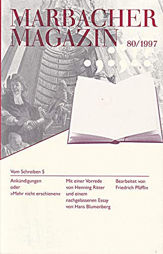 Marbacher Magazin. 80/1997. Vom Schreiben 5.