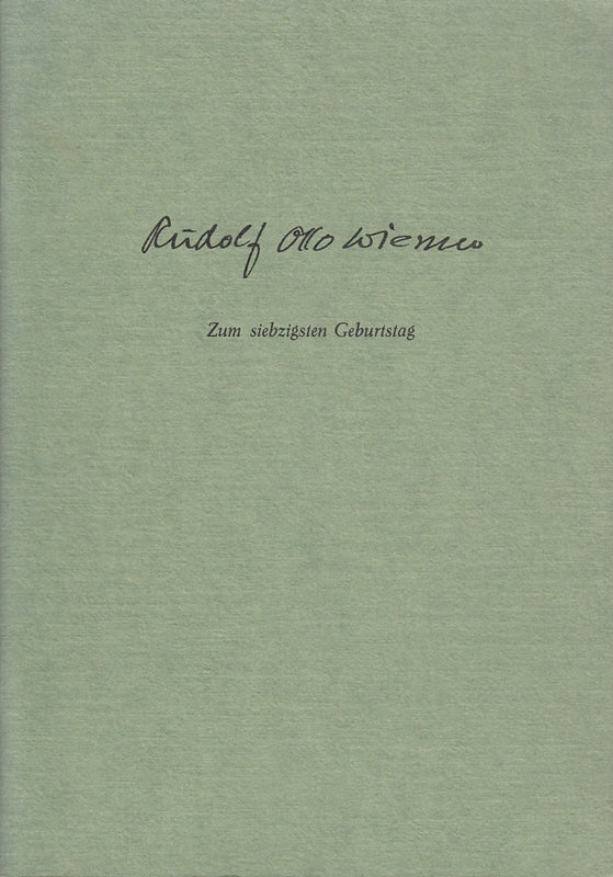 Rudolf Otto Wiemer Freundesgabe zum 70. Geburtstag des Dichters am 24. März 1975