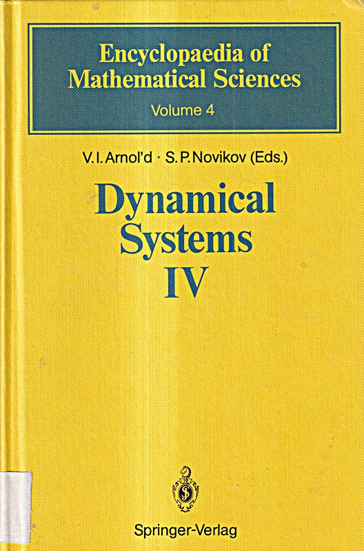 Dynamical Systems IV: Symplectic Geometry and its Applications (Encyclopaedia of Mathematical Sciences 4)