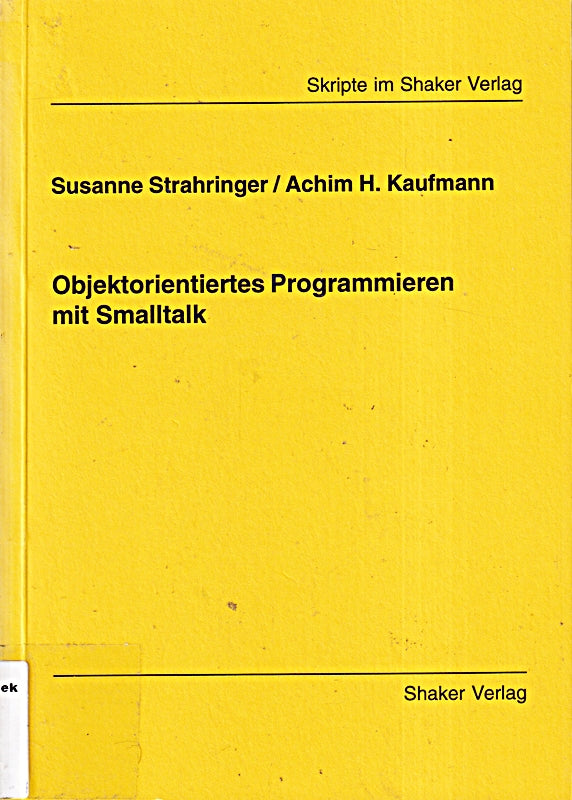 Objektorientiertes Programmieren mit Smalltalk