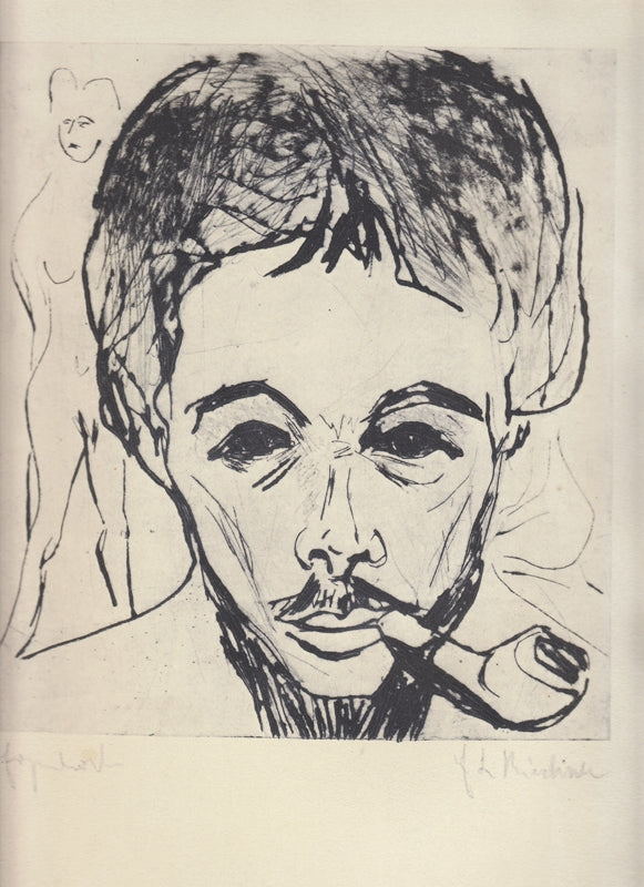 Ernst Ludwig Kirchner in der Graphischen Sammlung der Staatsgalerie Stuttgart. August 1980.