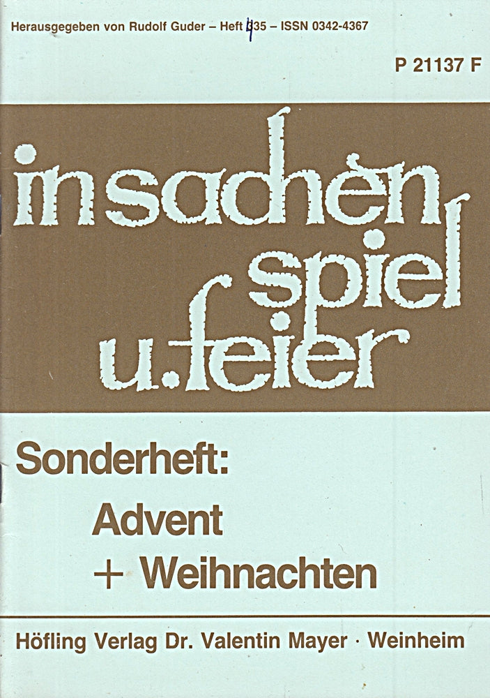 in sachen spiel u. feier- Sonderheft : Advent und Weihnachten Heft 35