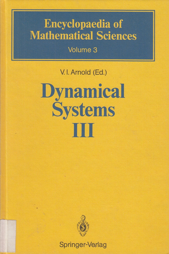 Dynamical Systems III (Encyclopaedia of Mathematical Sciences 3)