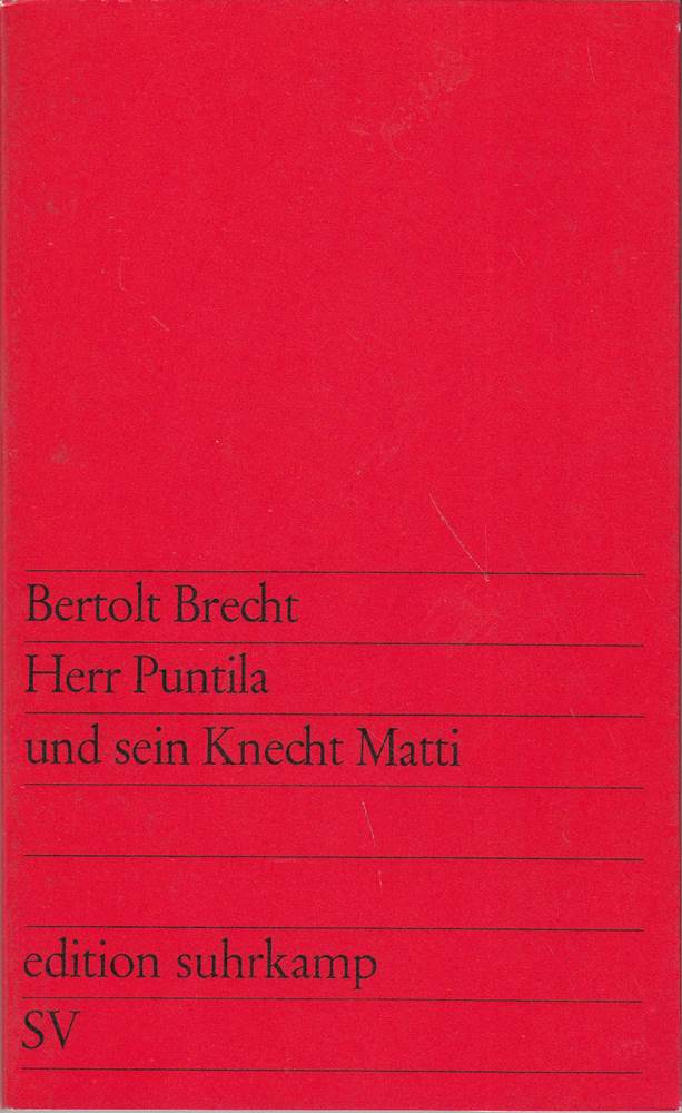 Herr Puntila und sein Knecht Matti Volksstück edition suhrkamp ; 105 7 Auflage