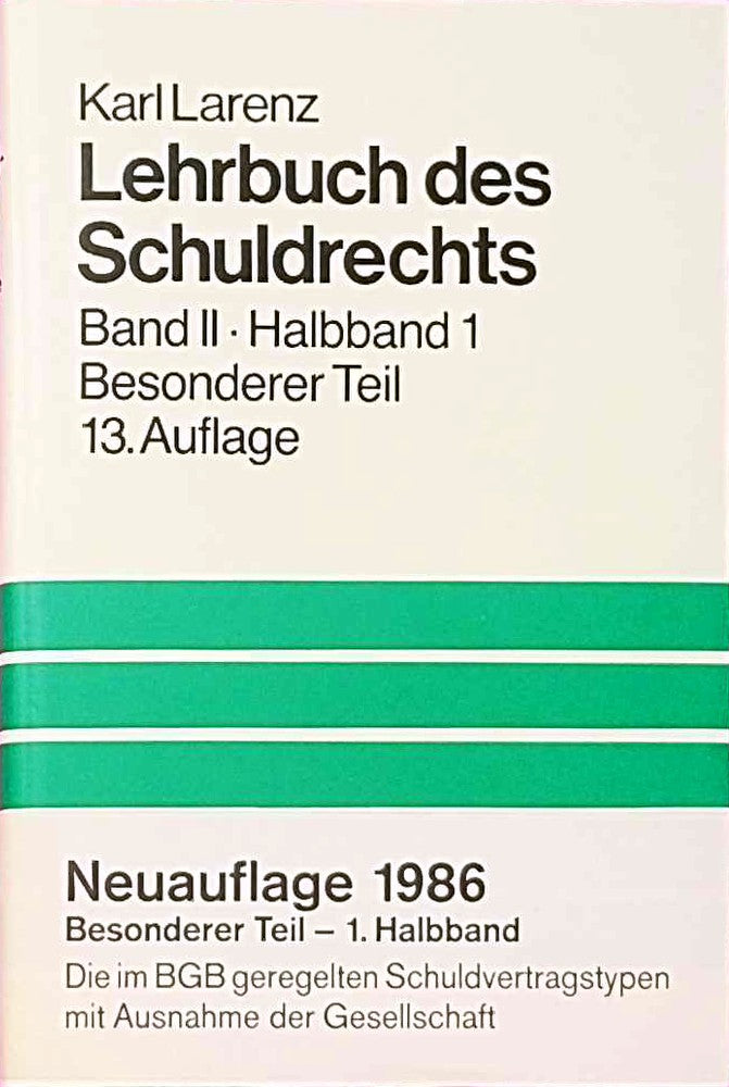 Lehrbuch des Schuldrechts 2 Bde. in 3 Tl.-Bdn. Bd.2/1 Besonderer Teil