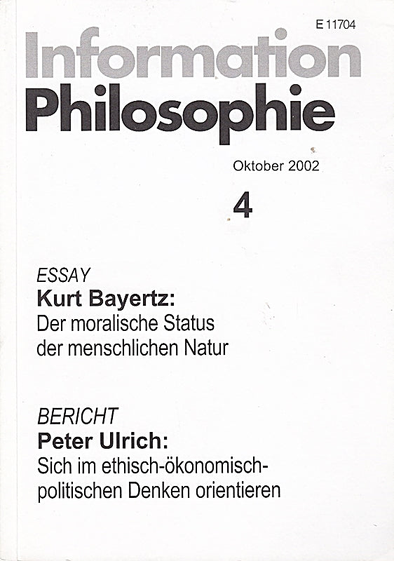 Information Philosophie 4. Oktober 2002.