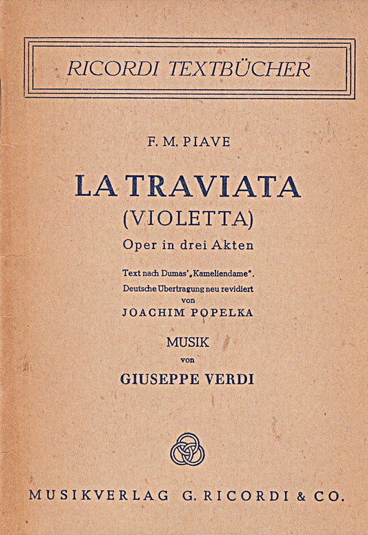 La Traviata : Oper in 3 Aufzügen Textbuch