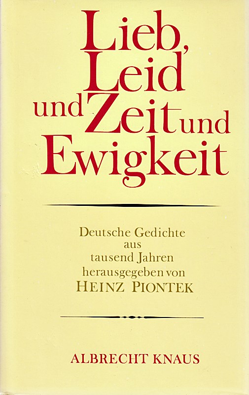 Lieb  Leid und Zeit und Ewigkeit