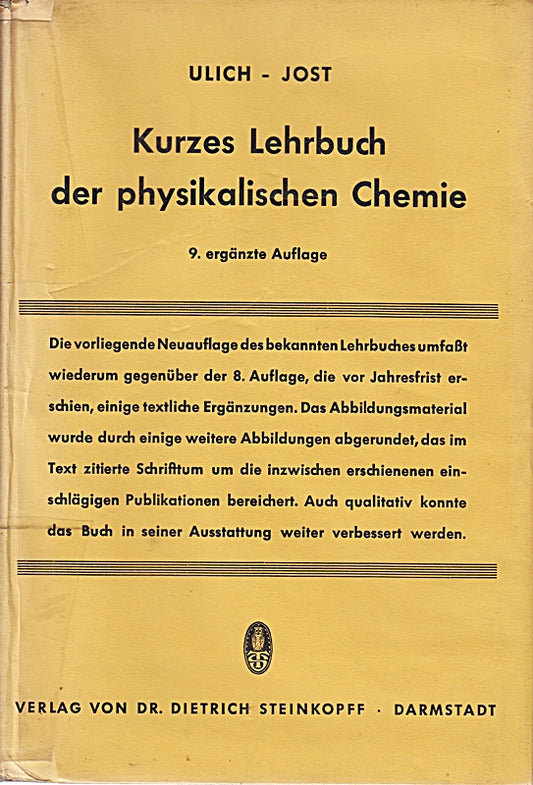 Kurzes Lehrbuch der physikalischen Chemie