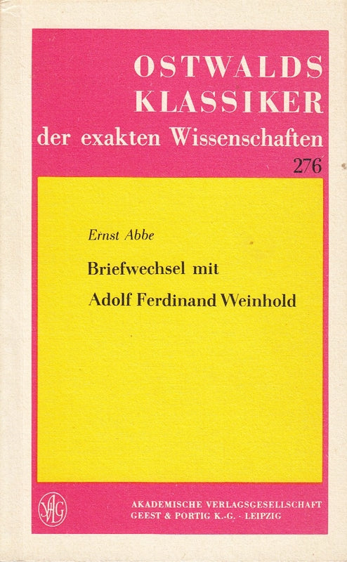 [Briefwechsel] ; Briefwechsel mit Adolf Ferdinand Weinhold.