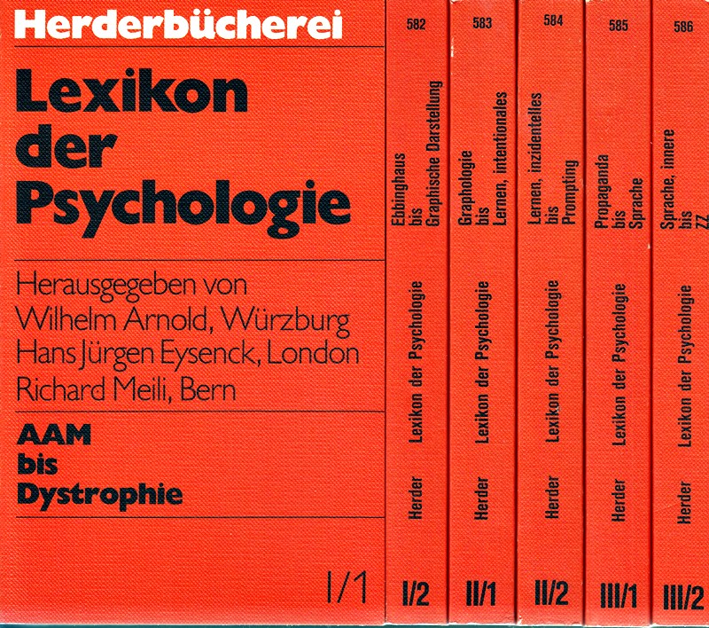 Lexikon der Psychologie - Vollständige Taschenbuchausgabe in 6 Bänden - Herderbücherei 581 582 583 584 585 586