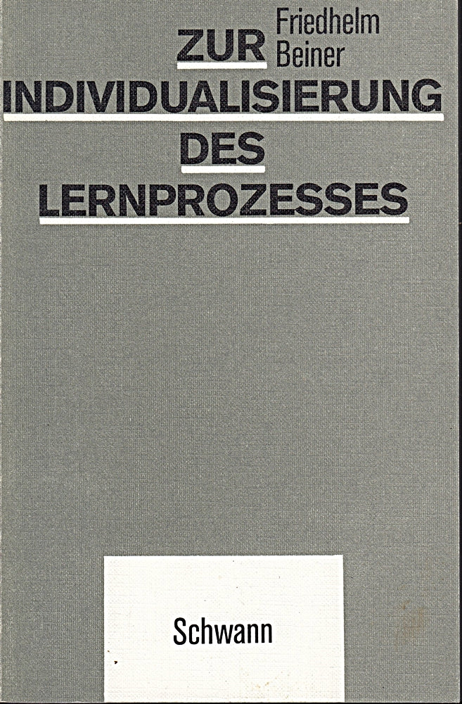 Zur Individualisierung des Lernprozesses