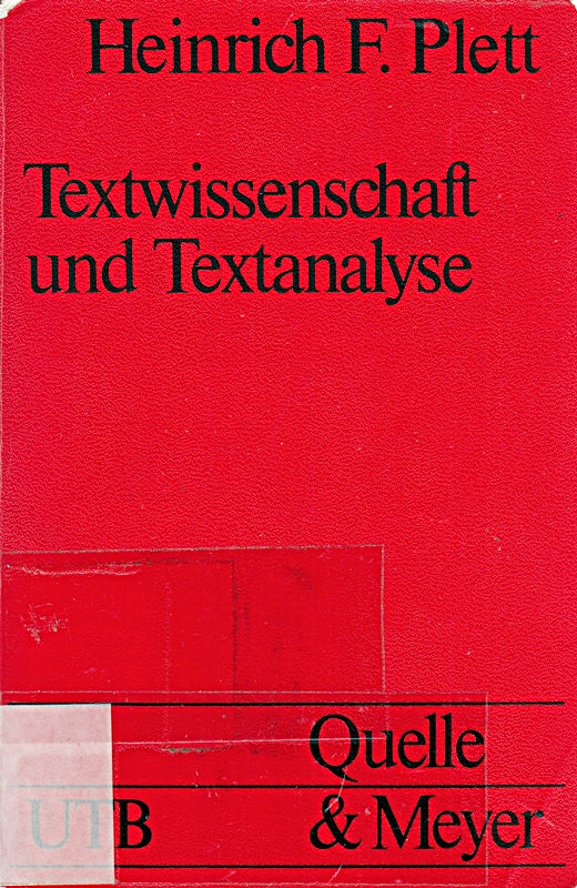 UTB Uni-Taschenbücher Nr. 328: Textwissenschaft und Textanalyse