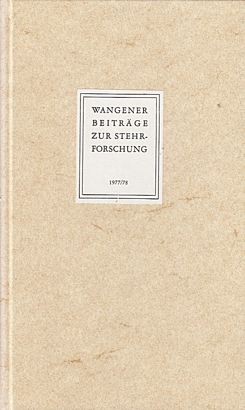 Wangener Beiträge zur Stehr-Forschung. Jahresschrift des Hermann-Stehr-Archivs W