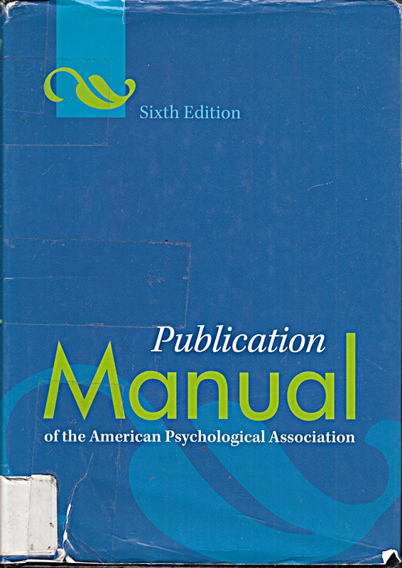 Publication Manual of the American Psychological Association