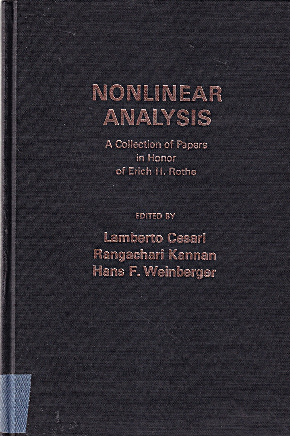 Nonlinear Analysis: A Collection of Papers in Honour of E.H.Rothe
