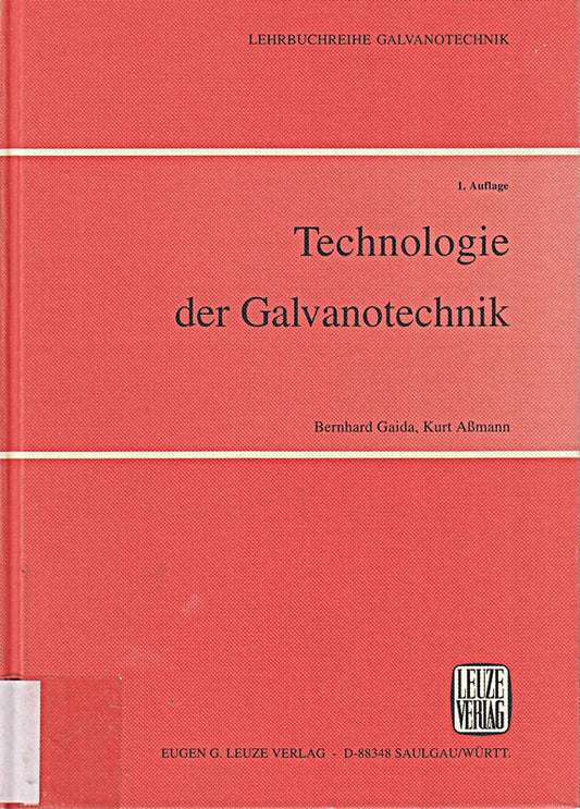 Technologie der Galvanotechnik