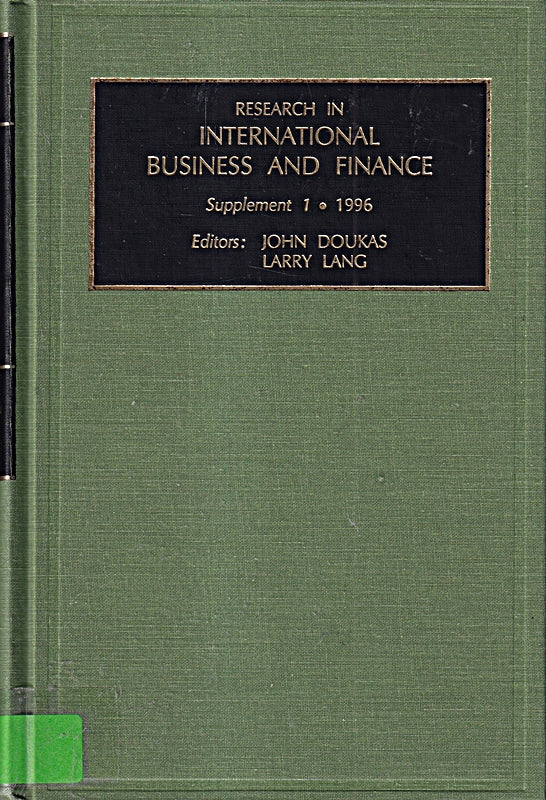 Research in International Business and Finance 1996: Supplement 1