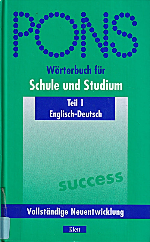 PONS Wörterbuch für Schule und Studium  Englisch-Deutsch  Teil I
