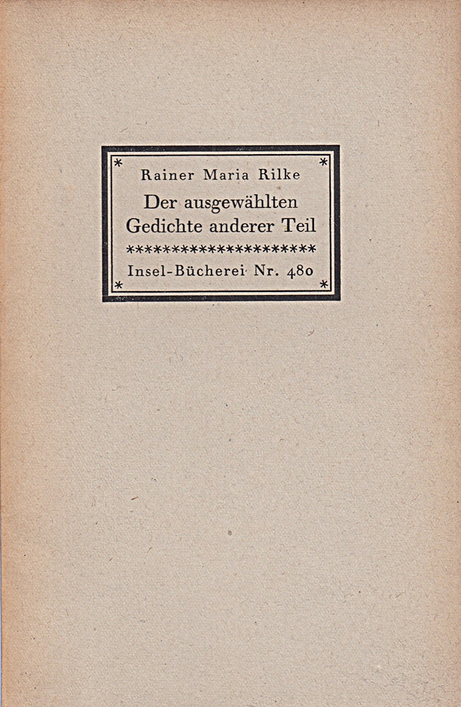 Der ausgewählten Gedichte anderer Teil