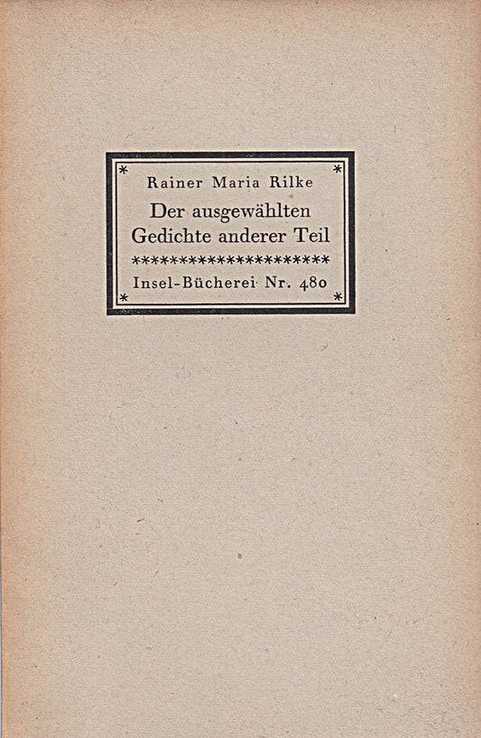 Der ausgewählten Gedichte anderer Teil
