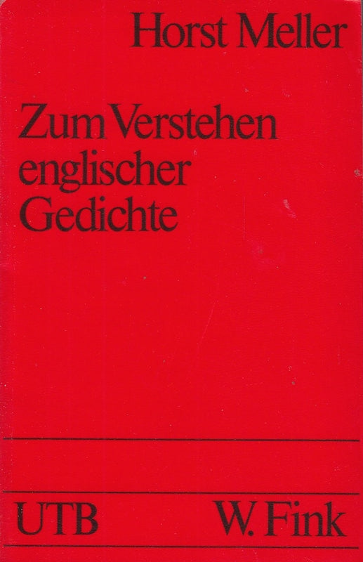 Zum Verstehen englischer Gedichte. (Literaturstudium 2)