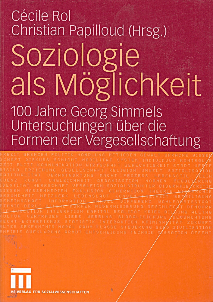 Soziologie als Möglichkeit: 100 Jahre Georg Simmels Untersuchungen über die Formen der Vergesellschaftung