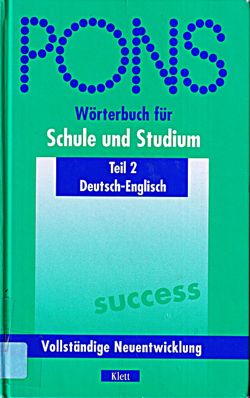 PONS Wörterbuch für Schule und Studium  Deutsch-Englisch  Teil II