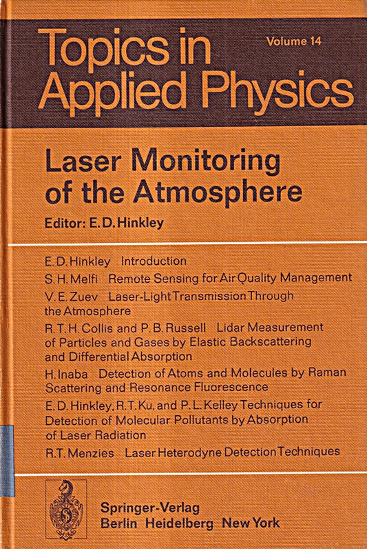 Laser monitoring of the atmosphere (Topics in applied physics ; v. 14)
