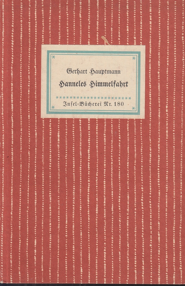 hanneles himmelfahrt. traumdichtung in zwei akten. insel-bücherei nr. ib 180