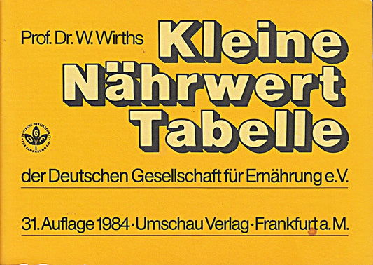kleine nährwerttabelle