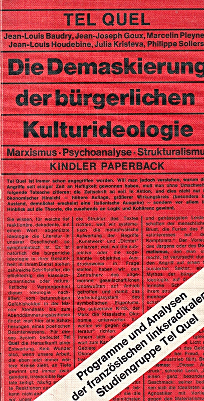 Die Demaskierung der bürgerlichen Kulturideologie - Marxismus Psychoanalyse Strukturalismus