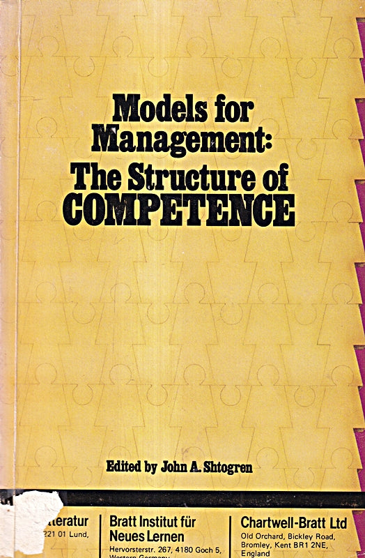 Models for Management: The Structure of Competence