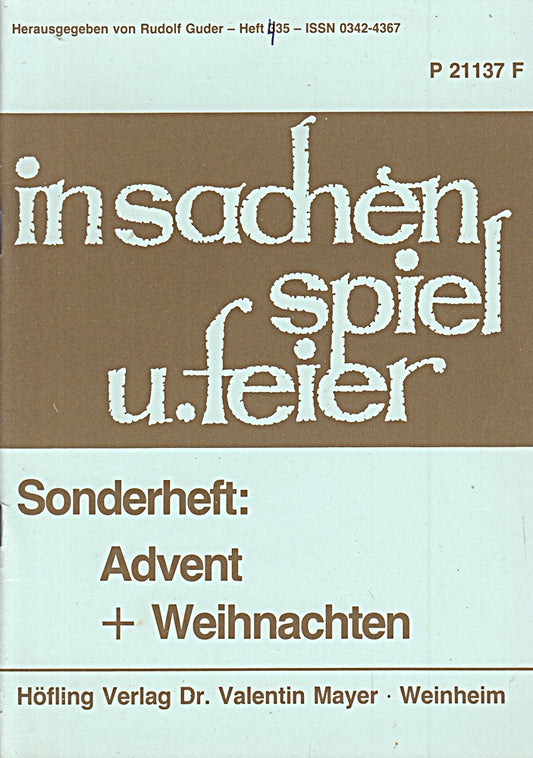 in sachen spiel u. feier- Sonderheft : Advent und Weihnachten  Heft 35