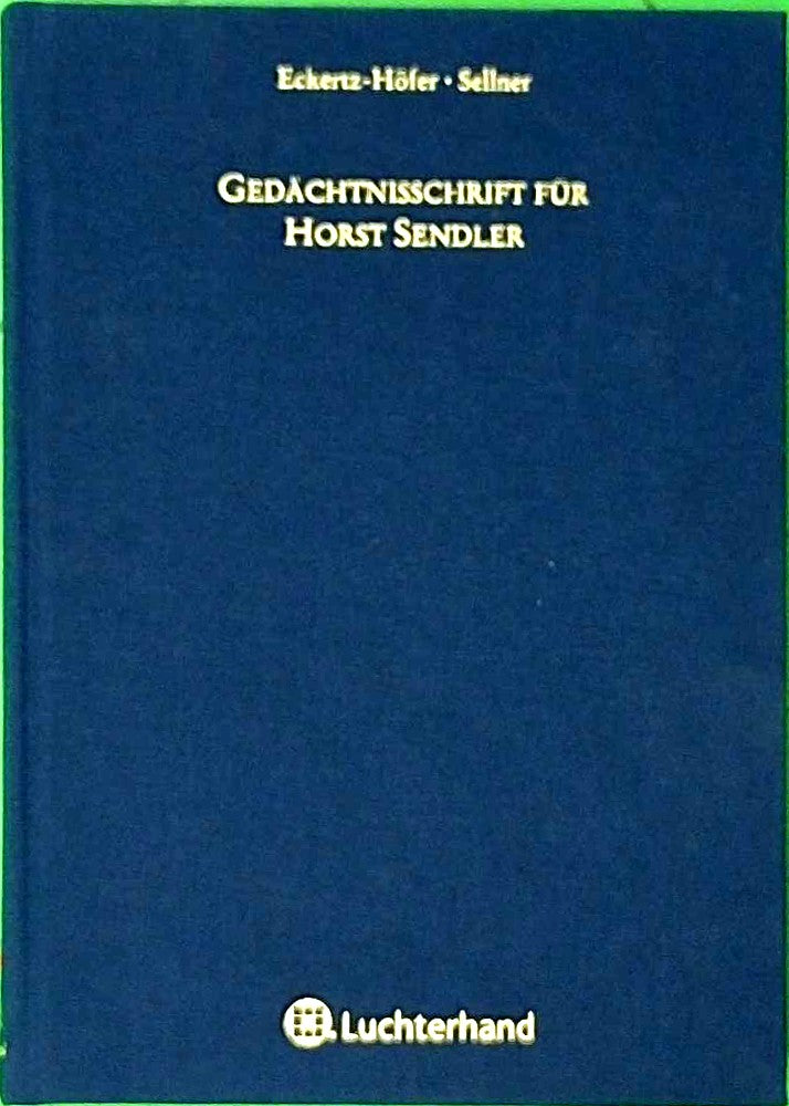 Gedächtnisschrift für Horst Sendler