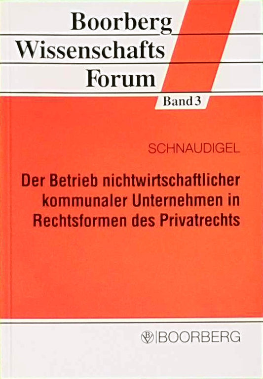 Der Betrieb nichtwirtschaftlicher kommunaler Unternehmen in Rechtsformen des Privatrechts: Diss.