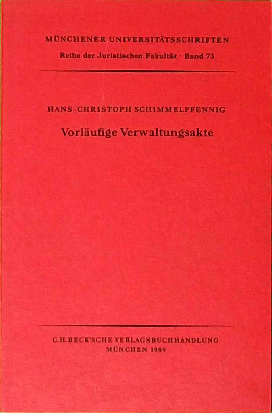 Vorläufige Verwaltungsakte