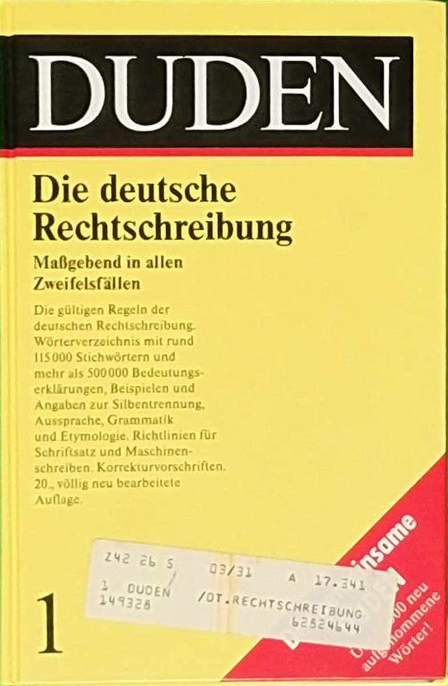 Duden: Die deutsche Rechtschreibung  Band 1